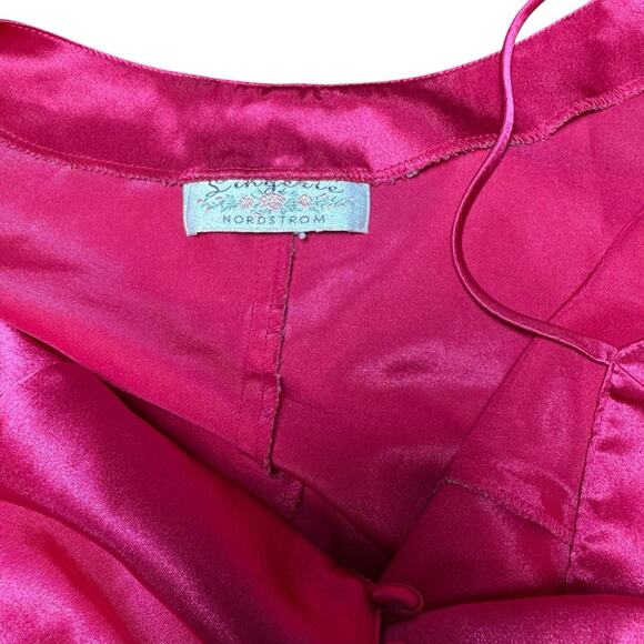 Vintage Singerie Nordstrom Pink Slip Dress 90s Y2K Coquette Button Front Size S - Picture 4 of 8